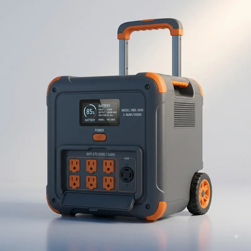 Illustrative render of big home backup — 2kwh+ gear (generic, not a specific product)