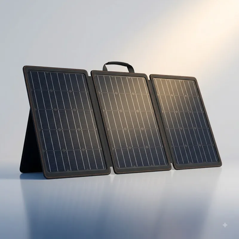 Illustrative render similar to Jackery SolarSaga 100W Air (generic, not the actual product)